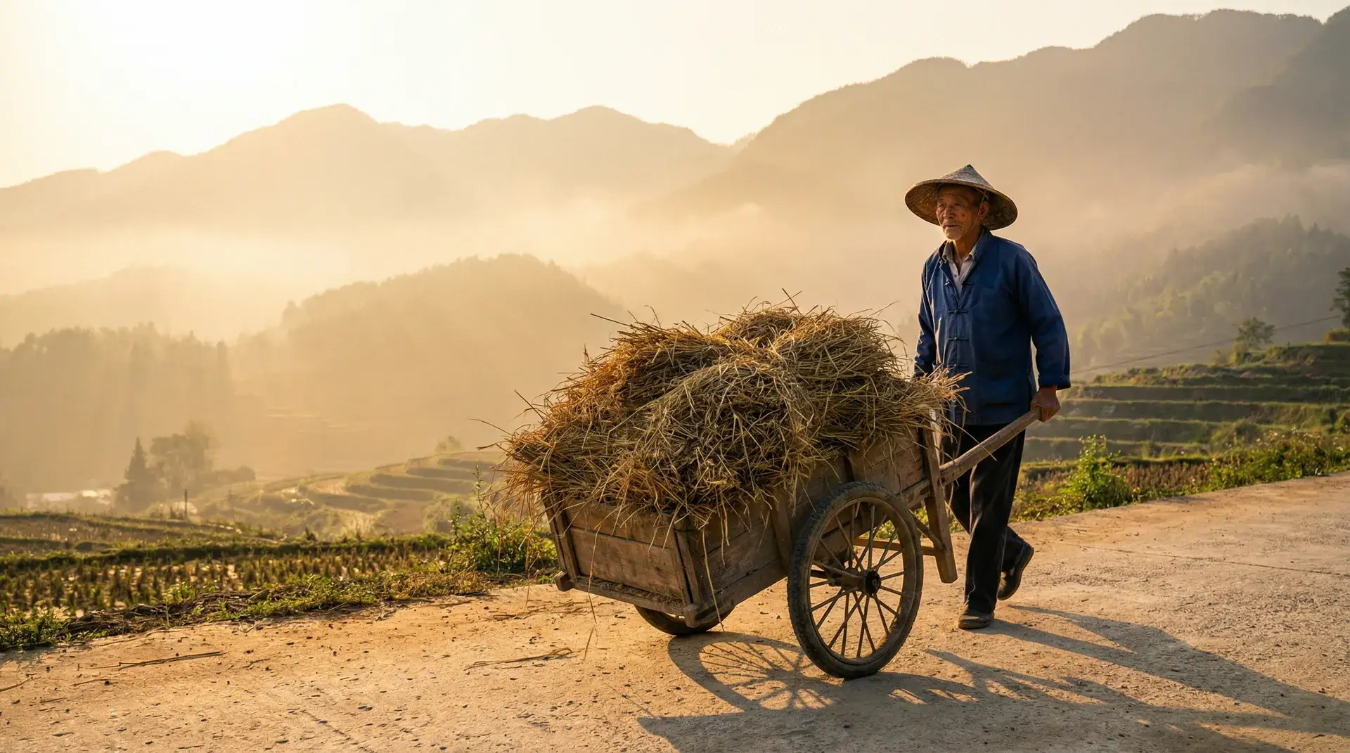 老农推车晨光中行走 - 老汉推车- 后入视频精选